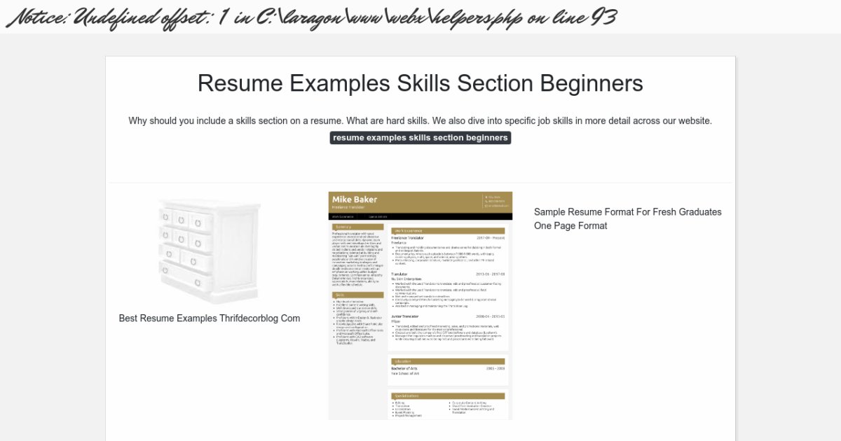 resume examples skills section beginners