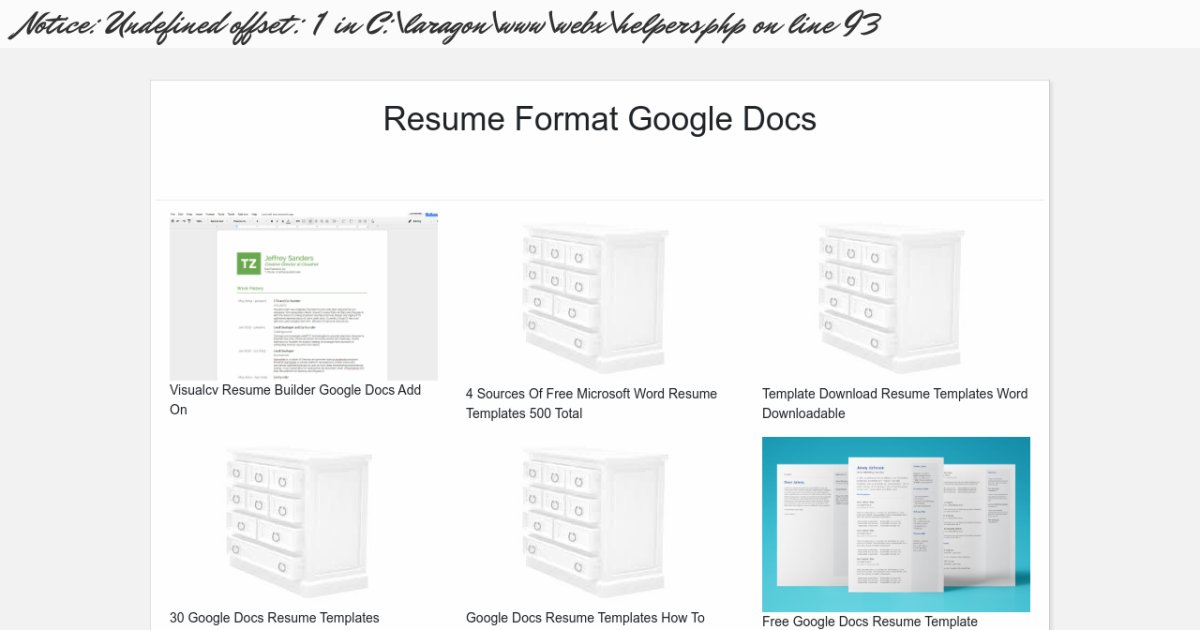 Resume Format Google Docs