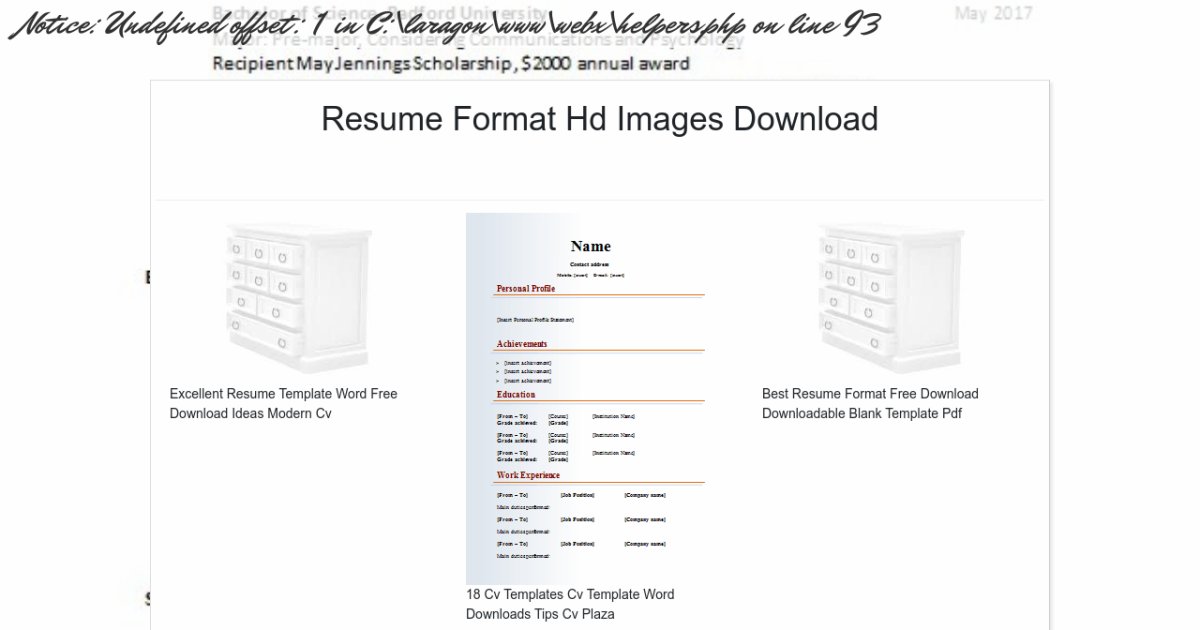 resume format in hd images