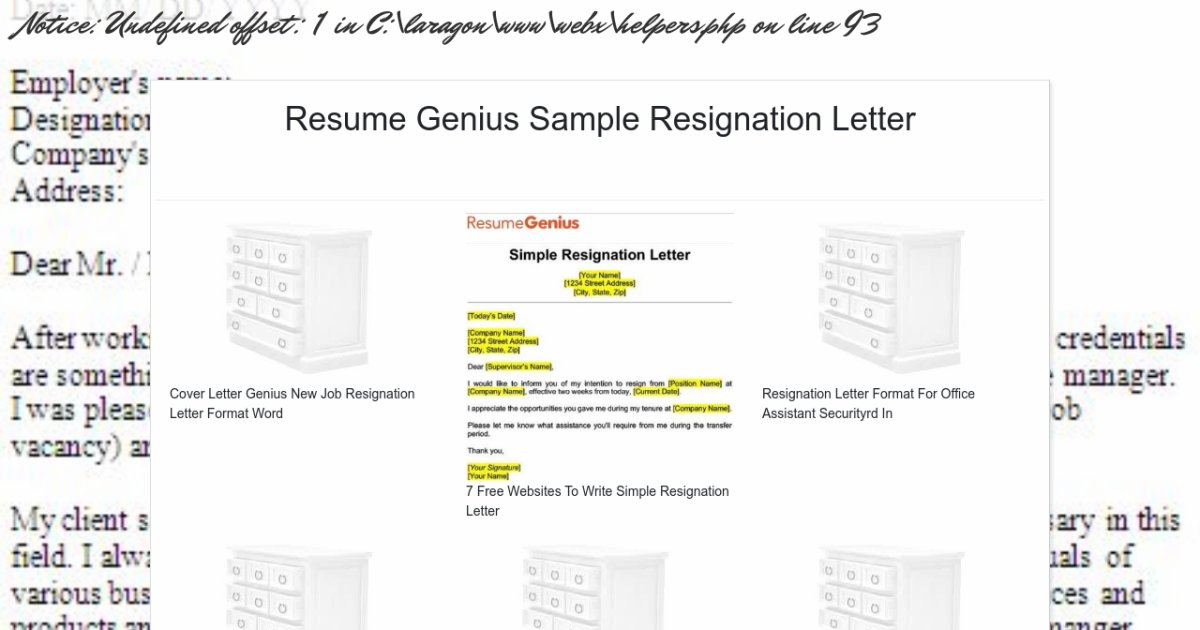 resume genius letter of resignation