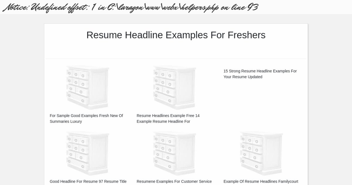 Resume Headline Examples For Freshers