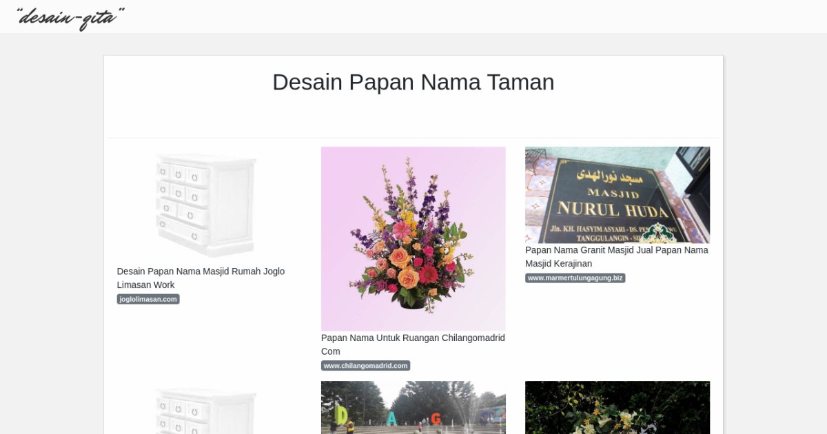 Desain Papan Nama Taman