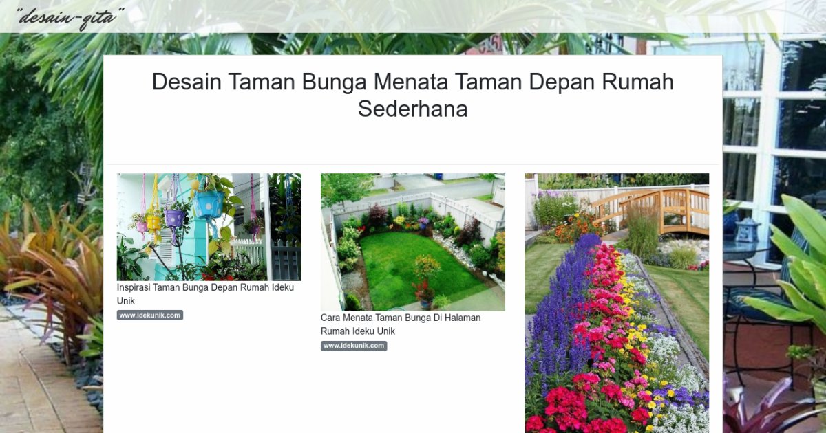 Desain Taman Bunga Menata Taman Depan Rumah Sederhana