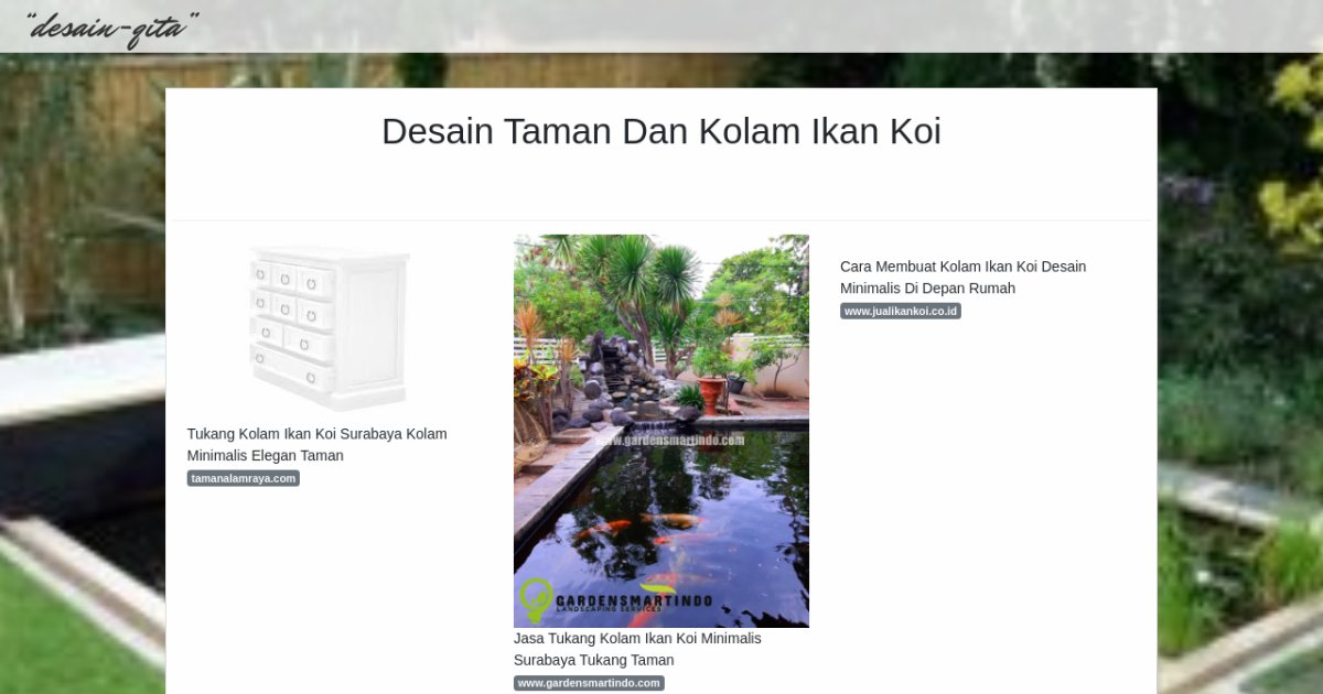 Desain Taman Dan Kolam Ikan Koi