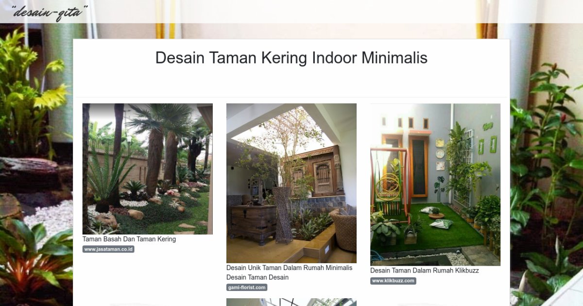 Desain Taman Kering Indoor Minimalis