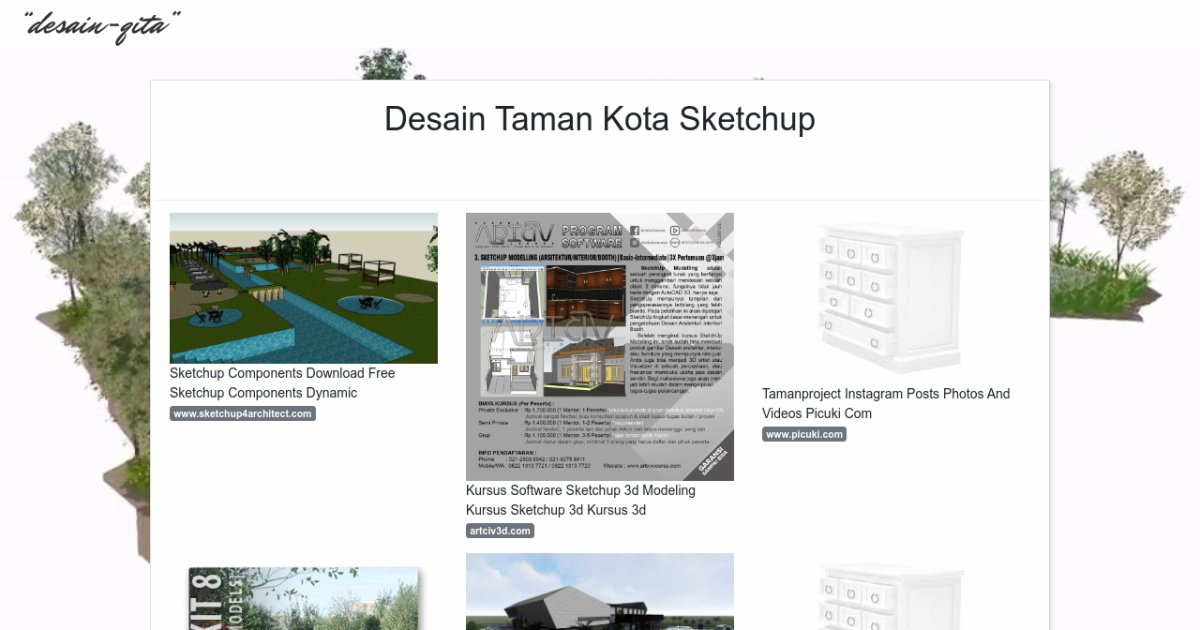 Desain Taman Kota Sketchup