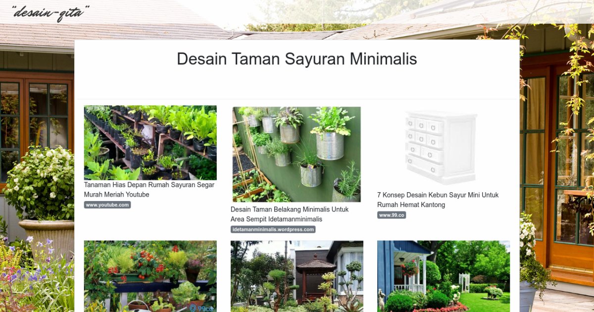 Desain Taman Sayuran Minimalis