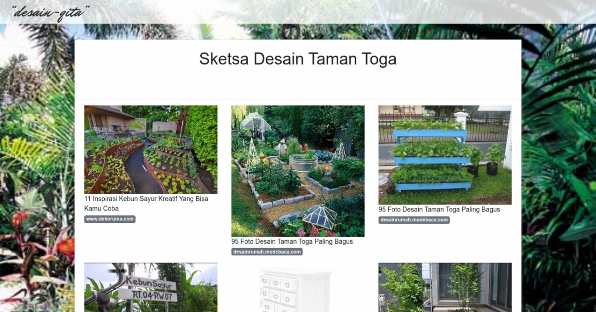 Sketsa Desain Taman Toga