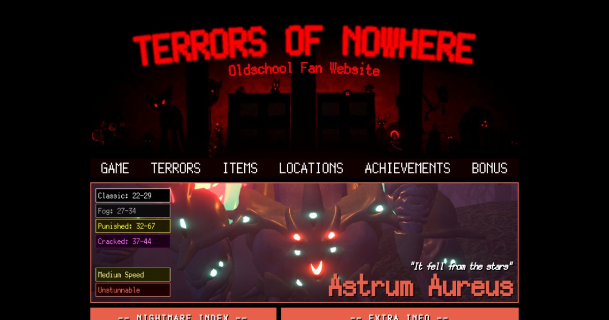 Astrum Aureus Terrors Of Nowhere Fan Website