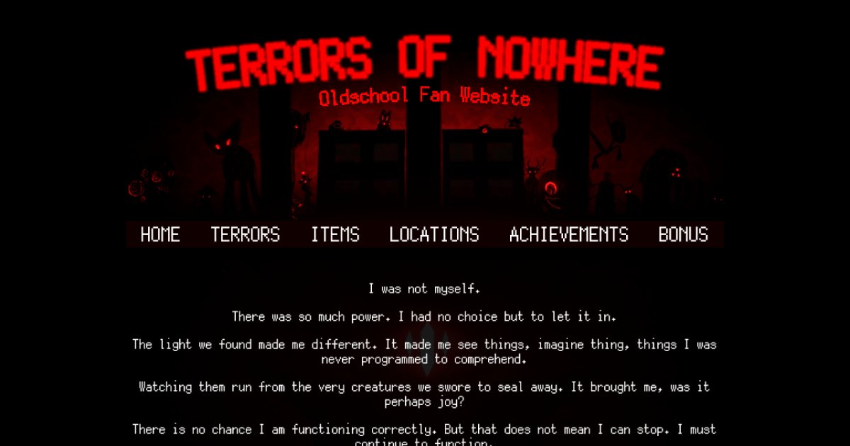 Overseer Terrors Of Nowhere Fan Website