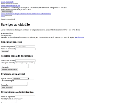 servicos screenshot