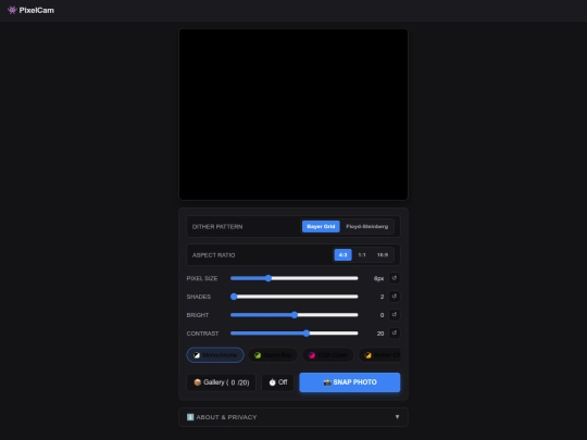 testing/pixelcam screenshot