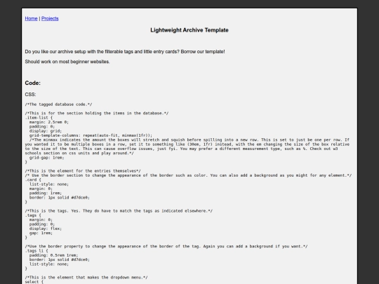 extras/archivetemplate screenshot