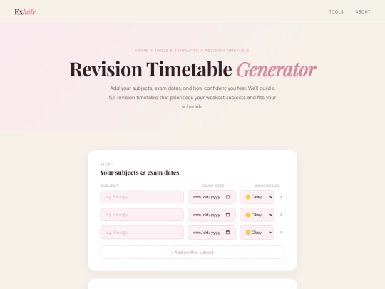revisiontimetable screenshot