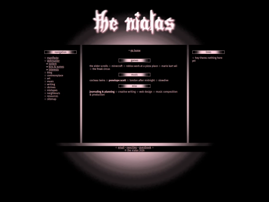 webmaster/interests screenshot