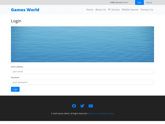 login screenshot