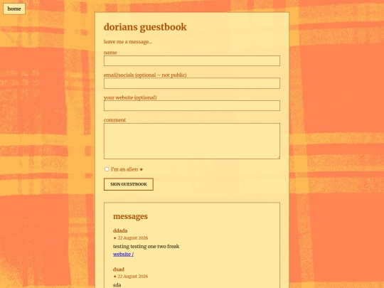 guestbook screenshot