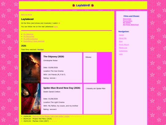 Media Log/laylaboxd screenshot