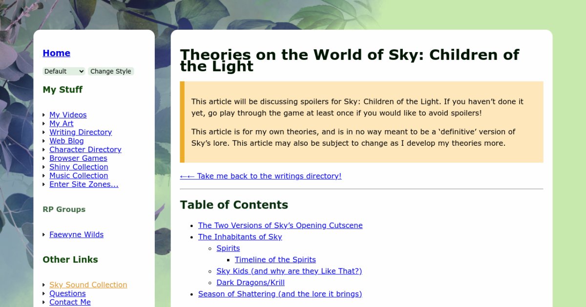 PiPe - Sky: CoTL World Theories