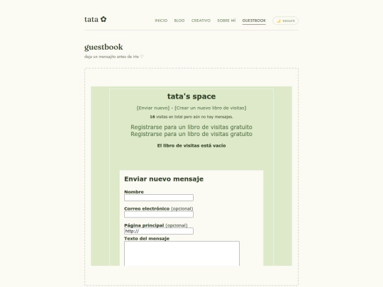 guestbook screenshot