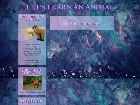 letslearnananimal/taxonomy screenshot