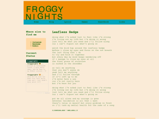 lyrics/leafless-hedge screenshot