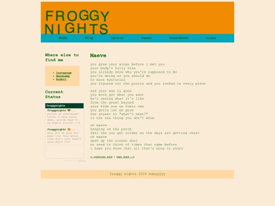 lyrics/maeve screenshot