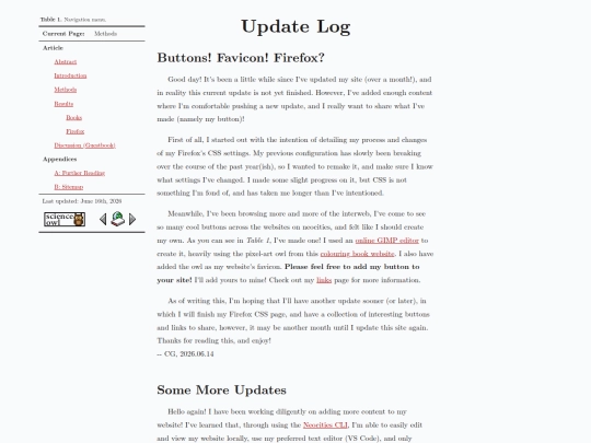 update-log screenshot