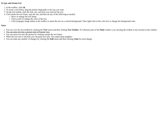 To type and format text
