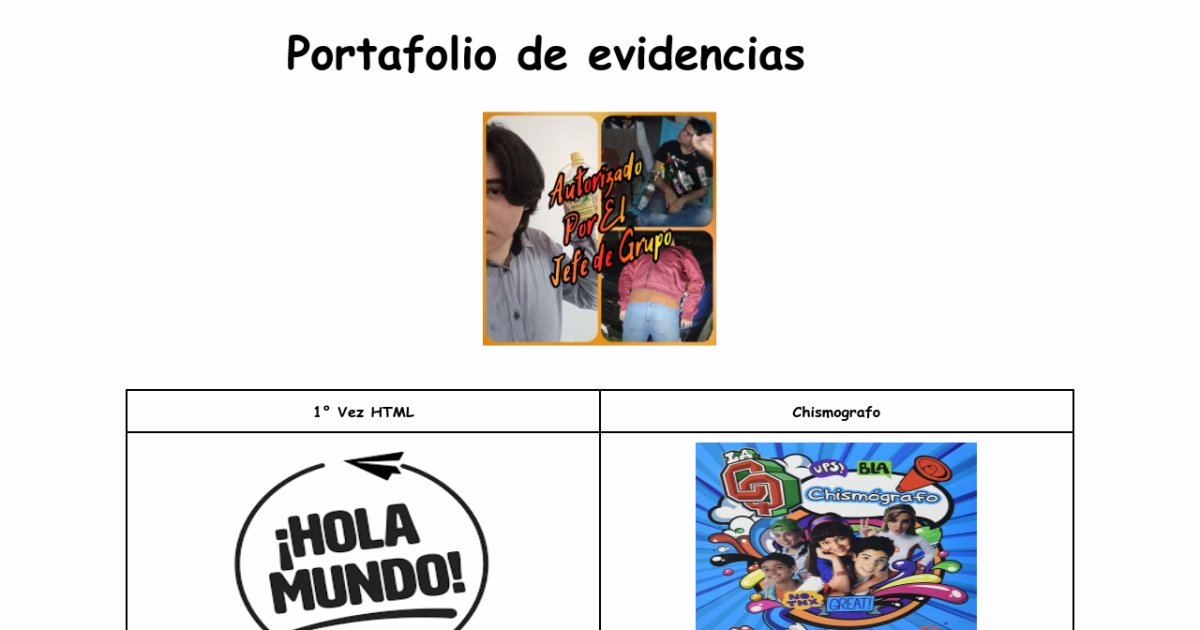 Portafolio De Evidencias