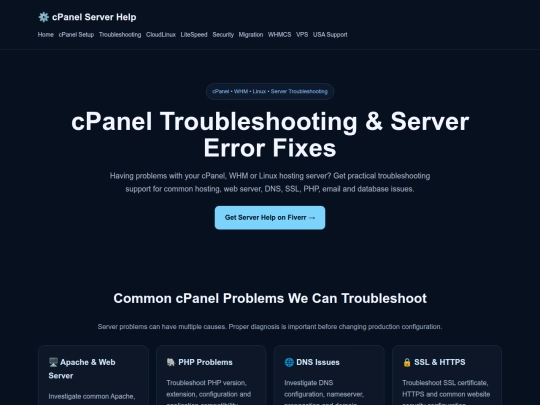 cpanel-troubleshooting screenshot