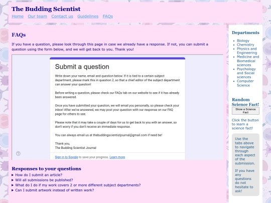 FAQs screenshot