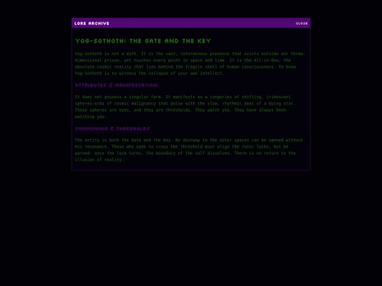 lore screenshot
