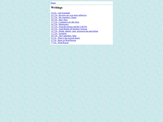 writings screenshot