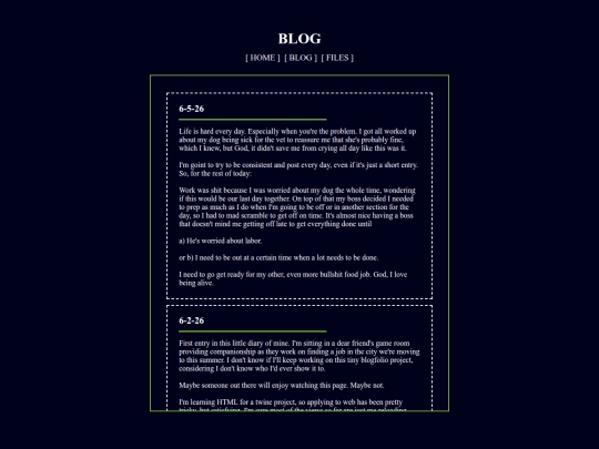 entries screenshot