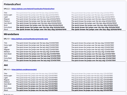 dev/fonts screenshot