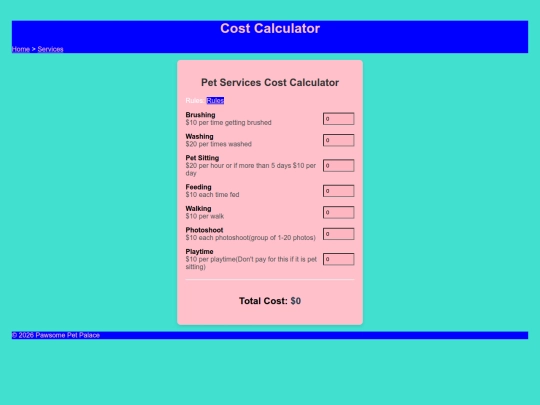 CostCalculator screenshot