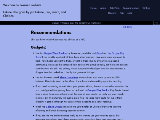 recommendations screenshot