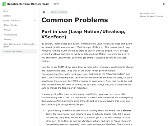 rump-docs/docs/common-problems screenshot