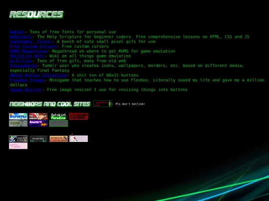 links screenshot