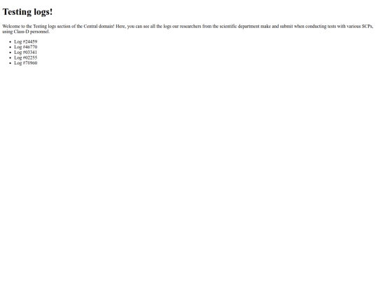 CentralDomain/Testing_logs screenshot