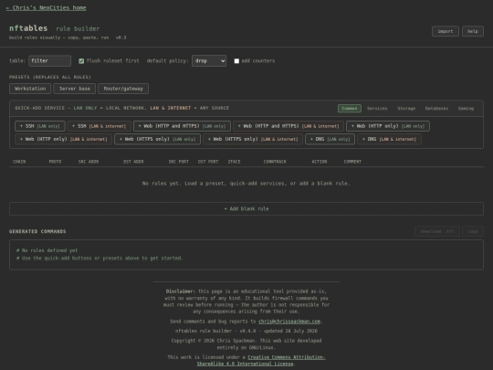 nftables/nftables-builder screenshot