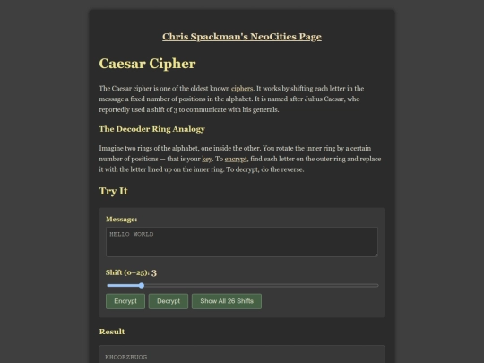traditional-cryptography/caesar screenshot
