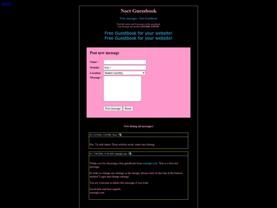 guestbook screenshot