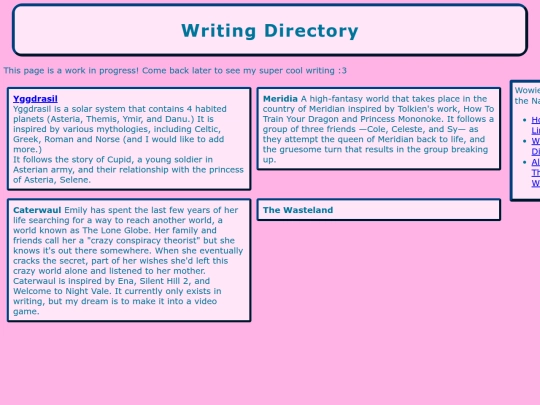Writing Directory screenshot