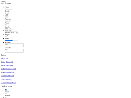 test/css/settings screenshot