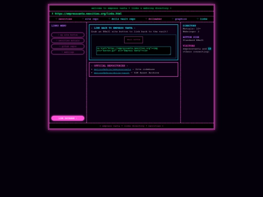 links screenshot