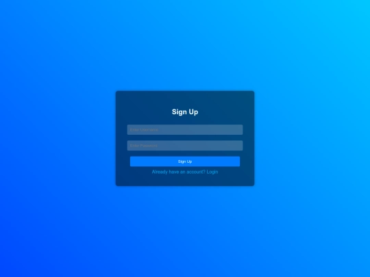 signup screenshot