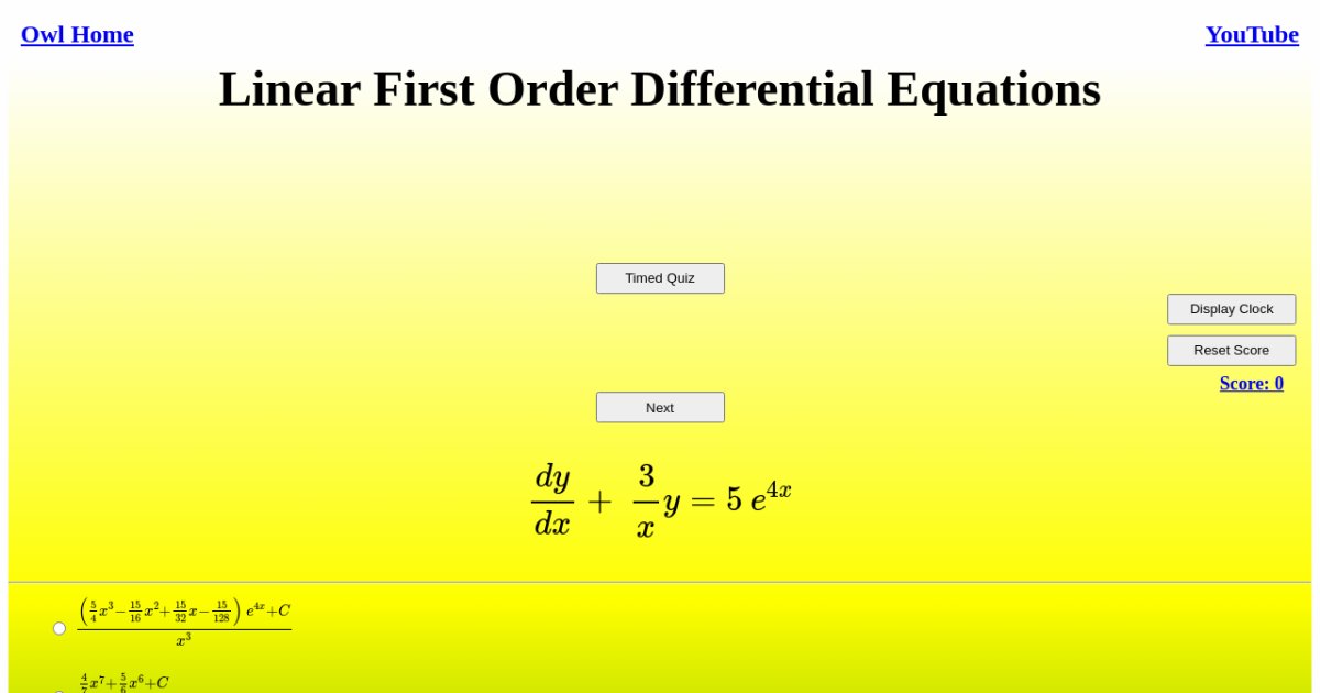 Linear First Order Differential Equations