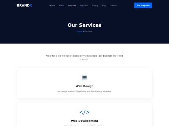services screenshot
